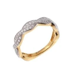 22ct Gold Cubic Zirconia Engagement Ring And Wedding Band Suite LRNEW2 -Mathieu Blan Chard Soldes LRNEW2 YG E