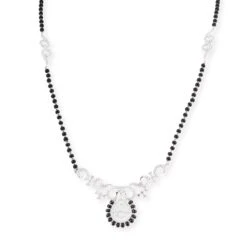 Luxury 18ct White Gold Diamond Mangalsutra Necklace – Designer Bridal Jewellery