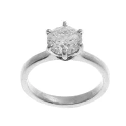 Platinum Round Brilliant Cut GIA Diamond Engagement Ring LR-1746 -Mathieu Blan Chard Soldes MJ1746 C