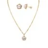 18ct Yellow Gold Necklace, Pendant And Earrings Set With Black Cultured Pearl (16.6g) N&P&E-5532
