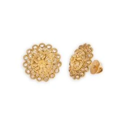 22ct Gold Antiquated Look Chain, Pendant And Earrings Set With Cubic Zirconia Stones (25.2g) CH&P&E-8445 2 22ct Gold Antiquated Look Chain, Pendant And Earrings Set With Cubic Zirconia Stones (25.2g) CH&P&E-8445 -Mathieu Blan Chard Soldes N E 8445 2