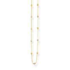 22ct Gold Chain With Rhodium Plated & Gold Beads At Intervals With Lobster Clasp – Elegant Stylish Jewellery | 16 Inches -Mathieu Blan Chard Soldes P1130134