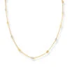22ct Gold Chain With Rhodium Plated & Gold Beads At Intervals With Lobster Clasp – Elegant Stylish Jewellery | 16 Inches