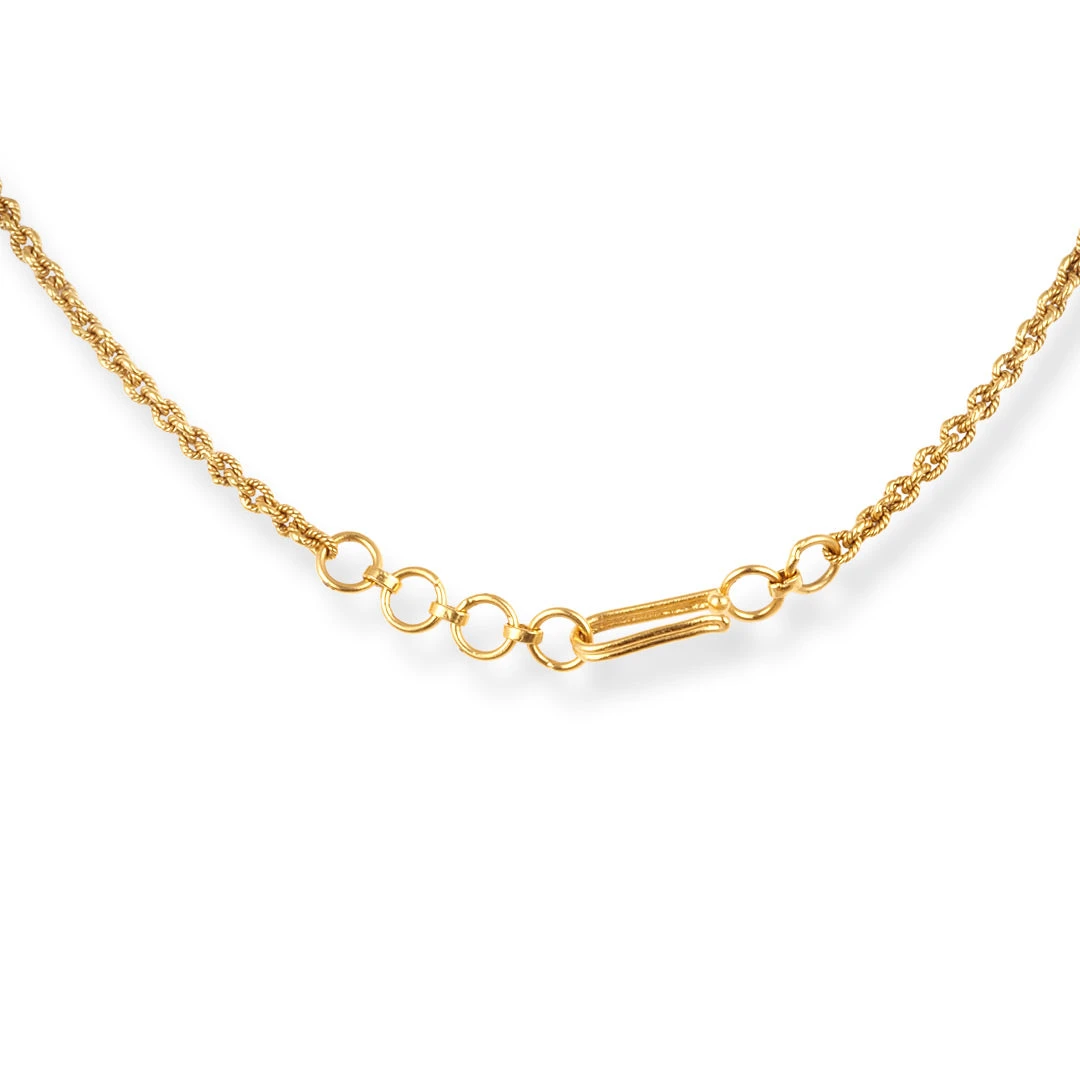 22ct Gold Antiquated Look Design Necklace with Multicoloured Cubic Zirconia Stones & Hook Clasp. 1 22ct Gold Antiquated Look Design Necklace With Multicoloured Cubic Zirconia Stones & Hook Clasp. -Mathieu Blan Chard Soldes P1160243