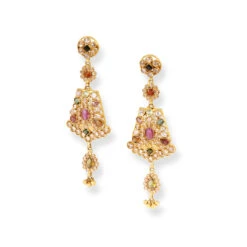 1 22ct Gold Antiquated Look Design Necklace With Multicoloured Cubic Zirconia Stones & Hook Clasp. 3 1 22ct Gold Antiquated Look Design Necklace With Multicoloured Cubic Zirconia Stones & Hook Clasp. -Mathieu Blan Chard Soldes P1160245