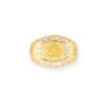 22ct Yellow Gold ॐ Ring With Cubic Zirconia Stones – Timeless Spiritual Symbol In Gold | Size S