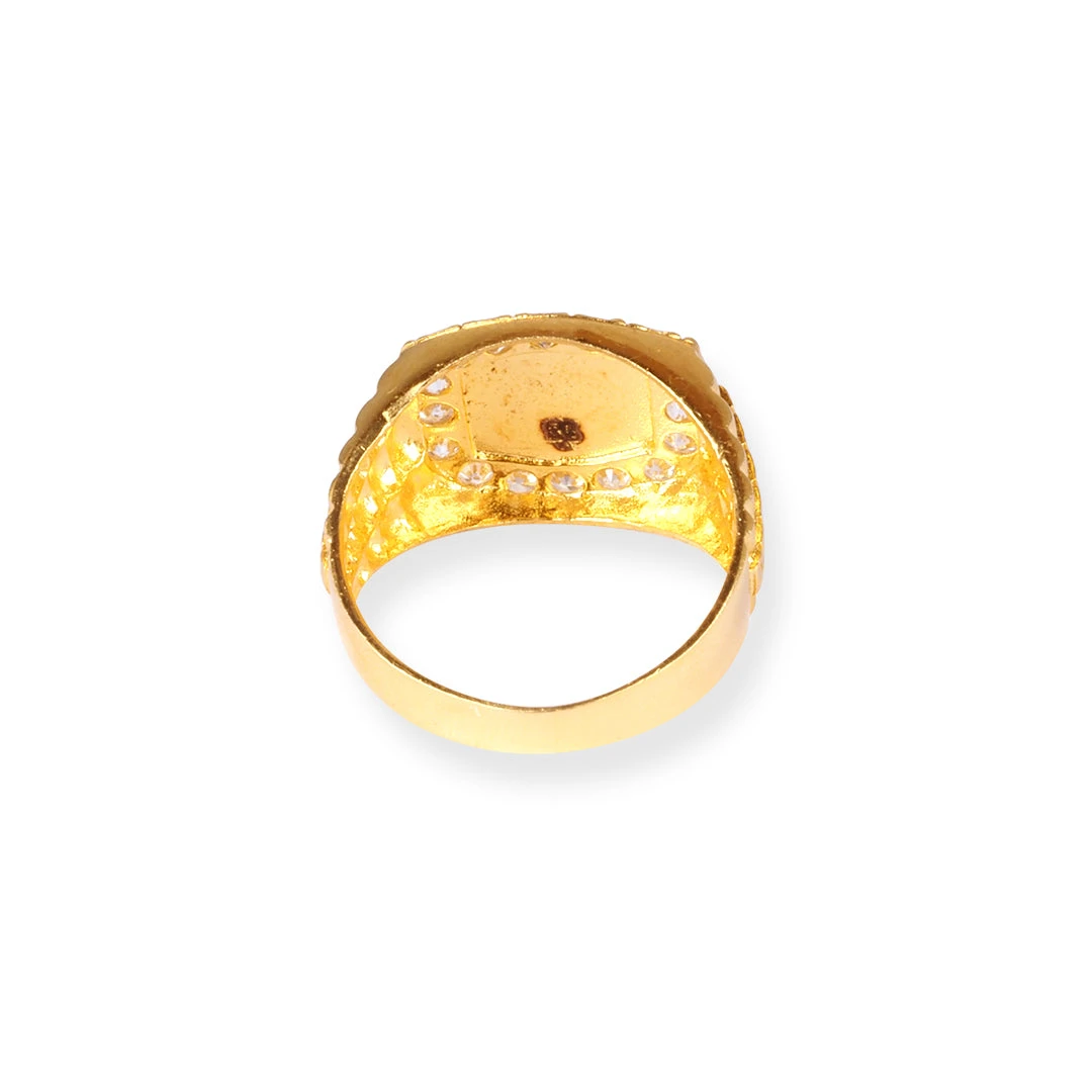 22ct Yellow Gold ॐ Ring with Cubic Zirconia Stones – Timeless Spiritual Symbol in Gold | Size S 22ct Yellow Gold ॐ Ring With Cubic Zirconia Stones – Timeless Spiritual Symbol In Gold | Size S -Mathieu Blan Chard Soldes P3120121