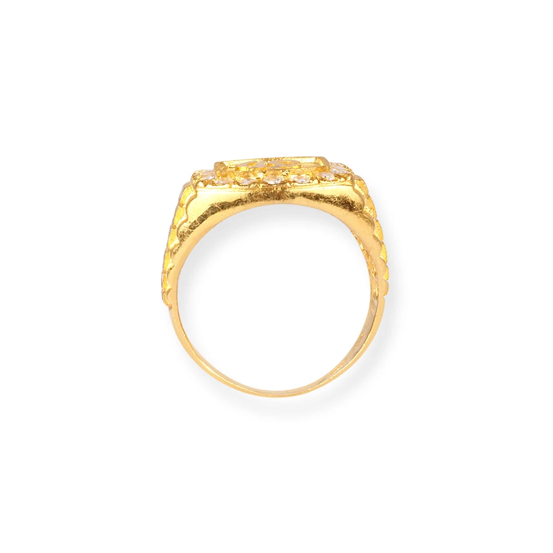 22ct Yellow Gold ॐ Ring with Cubic Zirconia Stones – Timeless Spiritual Symbol in Gold | Size S 22ct Yellow Gold ॐ Ring With Cubic Zirconia Stones – Timeless Spiritual Symbol In Gold | Size S -Mathieu Blan Chard Soldes P3120122