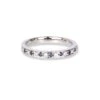 Platinum Half Eternity Diamond & Blue Sapphire Ring LR-6603