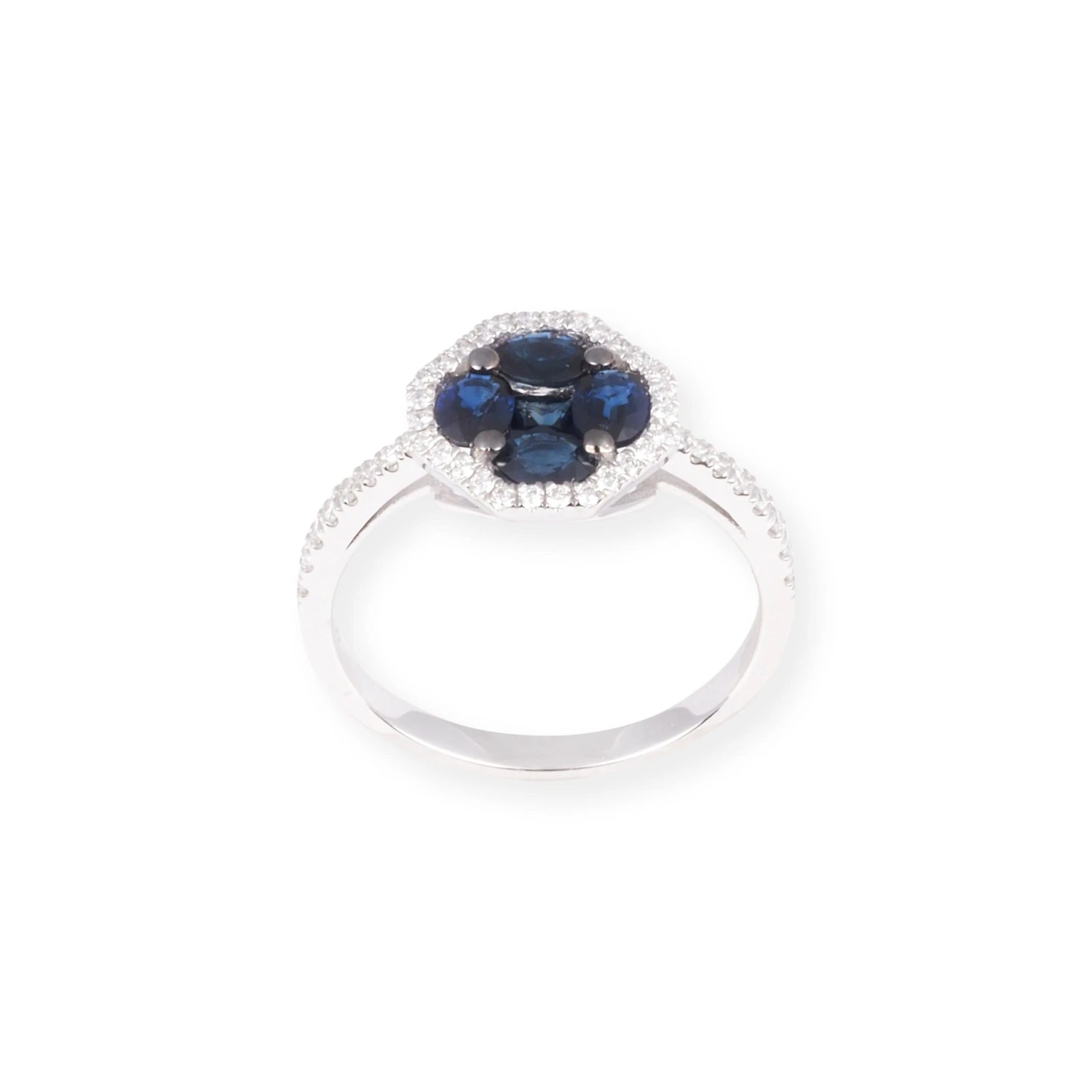 18ct White Gold Diamond and Blue Sapphire Cluster Ring LR-7030 18ct White Gold Diamond And Blue Sapphire Cluster Ring LR-7030 -Mathieu Blan Chard Soldes P8140044 scaled