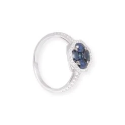 18ct White Gold Diamond And Blue Sapphire Cluster Ring LR-7030 2 18ct White Gold Diamond And Blue Sapphire Cluster Ring LR-7030 -Mathieu Blan Chard Soldes P8140045