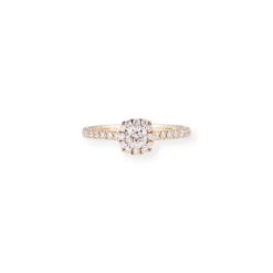 18ct Yellow Gold Cluster Halo Diamond Ring LR-7073