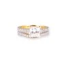 22ct Gold Princess Cut Swarovski Zirconia Engagement Ring & Wedding Band Suite LR19055