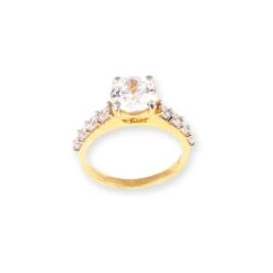 22ct Gold Swarovski Zirconia Engagement Ring LR13313