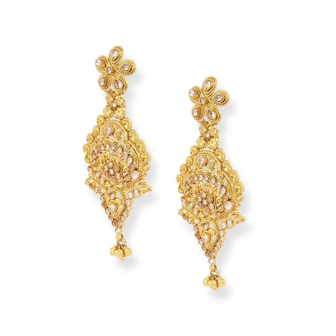 22ct Gold Antique-Style Bridal Necklace & Earrings Set with Intricate Filigree 22ct Gold Antique-Style Bridal Necklace & Earrings Set With Intricate Filigree -Mathieu Blan Chard Soldes PC120010