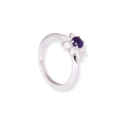 Platinum Dress Ring With Diamond And Amethyst Ring LR-8653 3 Platinum Dress Ring With Diamond And Amethyst Ring LR-8653 -Mathieu Blan Chard Soldes PC200024