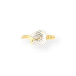 22ct Gold With Rhodium Plated Leaf Dress Ring PLR14146 -Mathieu Blan Chard Soldes PLR14146 1