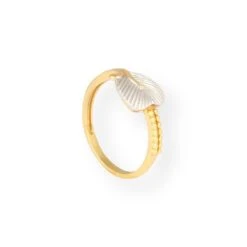 22ct Gold With Rhodium Plated Leaf Dress Ring PLR14146 -Mathieu Blan Chard Soldes PLR14146 3