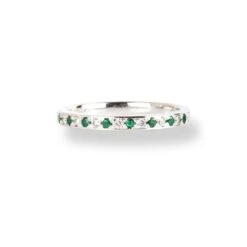 Platinum Diamond & Emerald Half-Eternity Band LR-6668