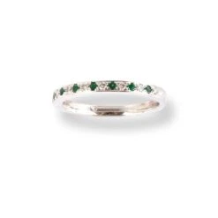 Platinum Diamond & Emerald Half-Eternity Band LR-6668 2 Platinum Diamond & Emerald Half-Eternity Band LR-6668 -Mathieu Blan Chard Soldes PlatinumDiamond EmeraldHalf EternityBandLR 6668 2