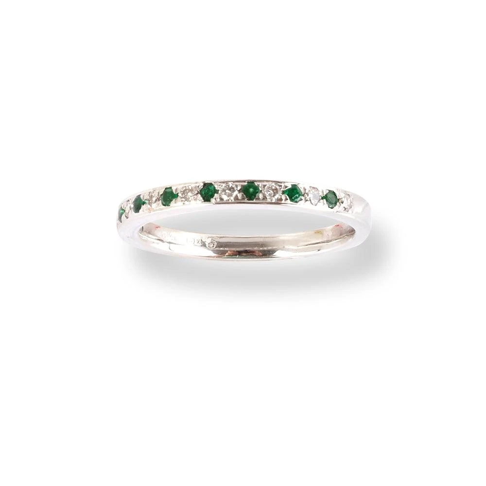 Platinum Diamond & Emerald Half-Eternity Band LR-6668 Platinum Diamond & Emerald Half-Eternity Band LR-6668 -Mathieu Blan Chard Soldes PlatinumDiamond EmeraldHalf EternityBandLR 6668 2