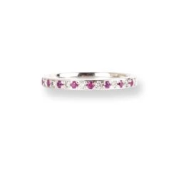 Platinum Diamond & Ruby Half-Eternity Band LR-6669