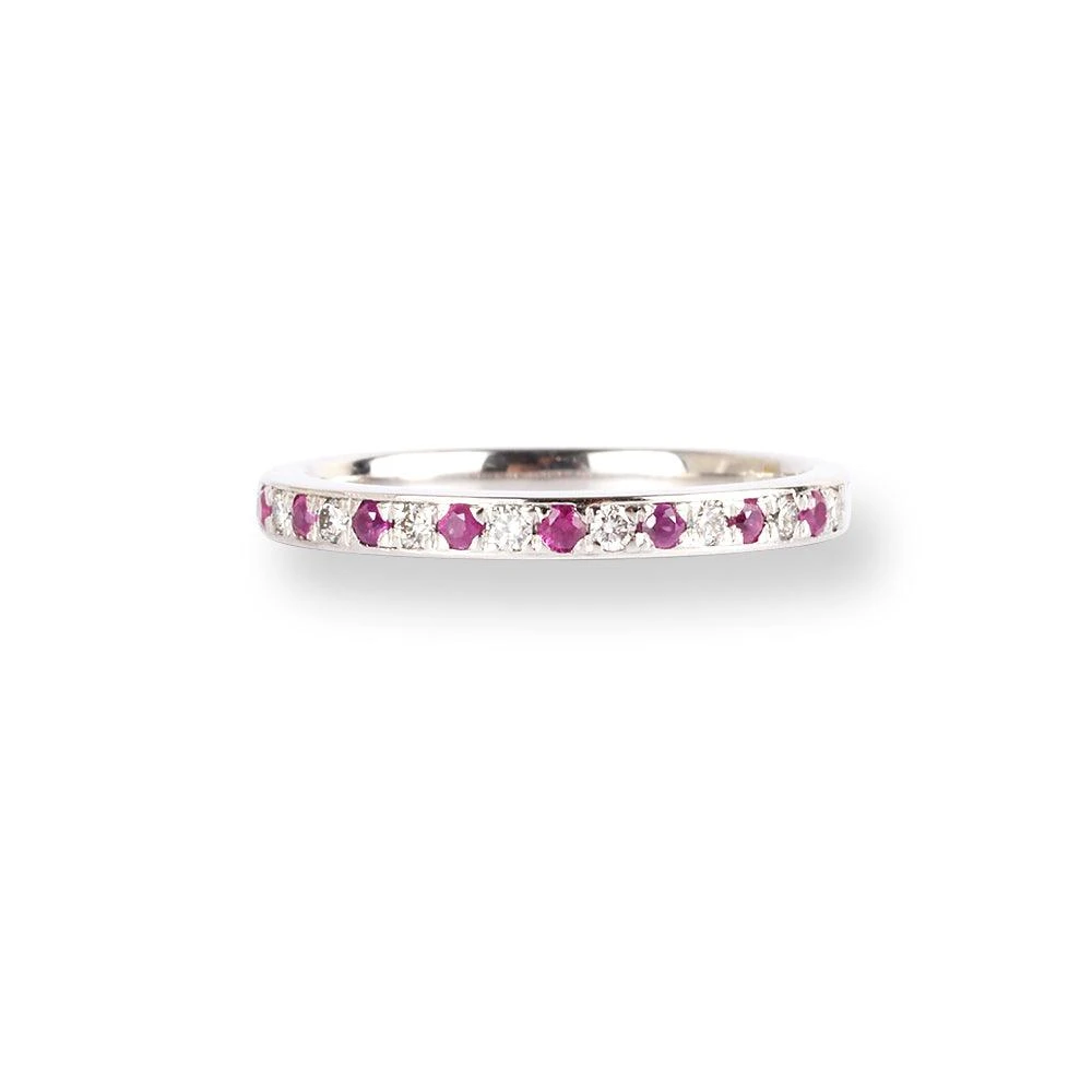 Platinum Diamond & Ruby Half-Eternity Band LR-6669 Platinum Diamond & Ruby Half-Eternity Band LR-6669 -Mathieu Blan Chard Soldes PlatinumDiamond RubyHalf EternityBandLR 6669