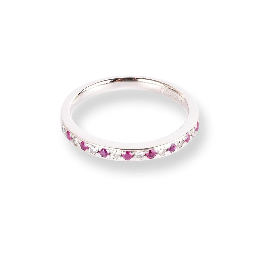 Platinum Diamond & Ruby Half-Eternity Band LR-6669 Platinum Diamond & Ruby Half-Eternity Band LR-6669 -Mathieu Blan Chard Soldes PlatinumDiamond RubyHalf EternityBandLR 6669 1