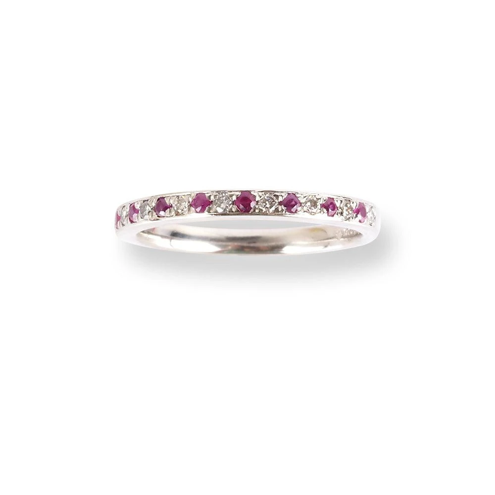 Platinum Diamond & Ruby Half-Eternity Band LR-6669 Platinum Diamond & Ruby Half-Eternity Band LR-6669 -Mathieu Blan Chard Soldes PlatinumDiamond RubyHalf EternityBandLR 6669 2