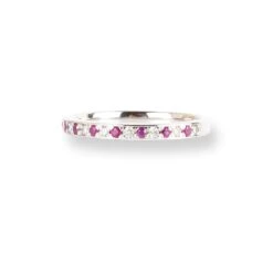 Platinum Diamond & Ruby Half-Eternity Band LR-6669 3 Platinum Diamond & Ruby Half-Eternity Band LR-6669 -Mathieu Blan Chard Soldes PlatinumDiamond RubyHalf EternityBandLR 6669 3