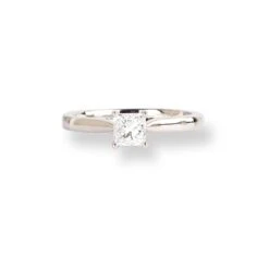 Platinum Princess Cut Solitaire Diamond Ring LR-6652