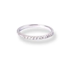 Platinum Round Brilliant Cut Diamond Claw Set Half-Eternity Band LR-6700