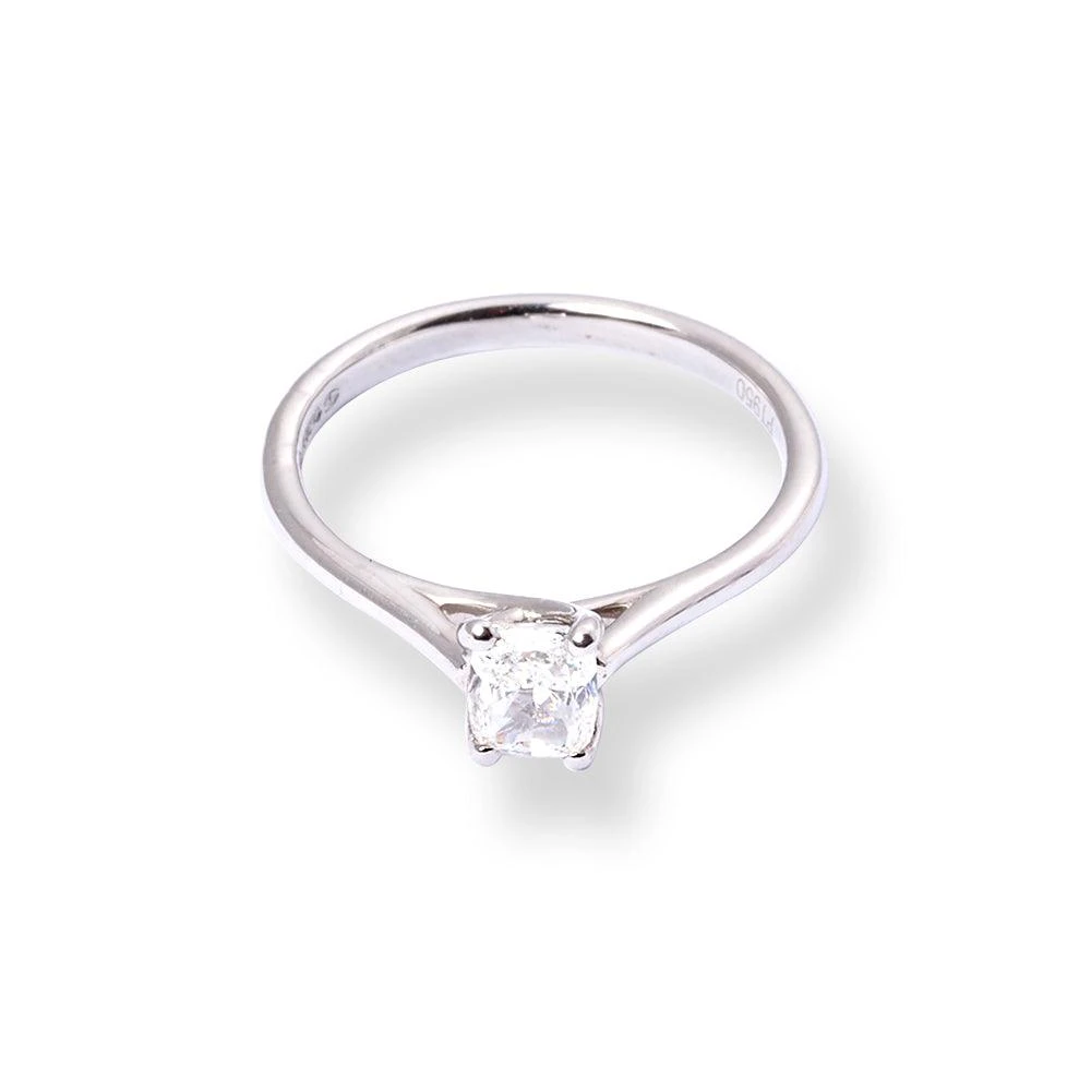 Platinum Solitaire Engagement Ring with 'Cushion' Cut Diamond LR-6704 Platinum Solitaire Engagement Ring With 'Cushion' Cut Diamond LR-6704 -Mathieu Blan Chard Soldes PlatinumSolitaireEngagementRingwith Cushion CutDiamondLR 6704 1