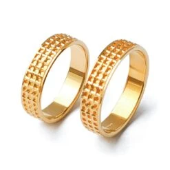 22ct Gold Wedding Band With Pitted Finish LR/GR-8219