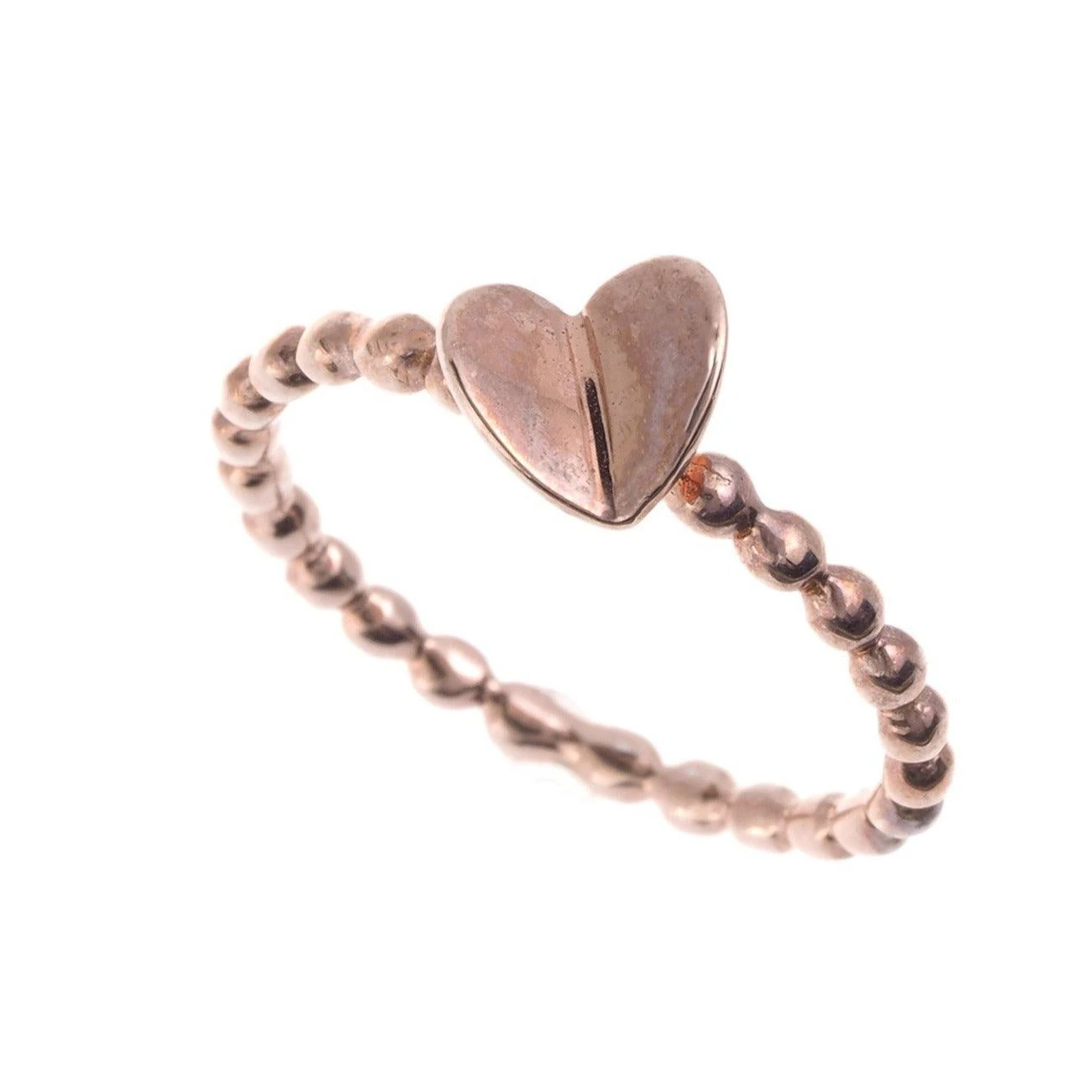 Rose Gold Plated Heart Ring in Sterling Silver - Romantic and Elegant Statement | Size M ½ Rose Gold Plated Heart Ring In Sterling Silver - Romantic And Elegant Statement | Size M ½ -Mathieu Blan Chard Soldes Rose Gold Plated Heart Ring in Sterling Silver Romantic and Elegant Statement