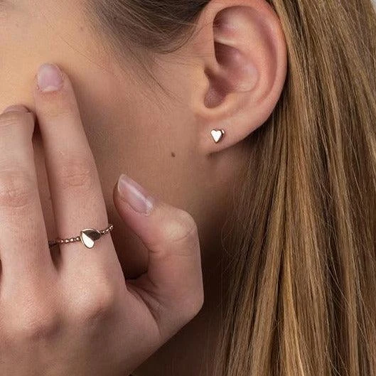 Rose Gold Plated Heart Ring in Sterling Silver - Romantic and Elegant Statement | Size M ½ Rose Gold Plated Heart Ring In Sterling Silver - Romantic And Elegant Statement | Size M ½ -Mathieu Blan Chard Soldes Rose Gold Plated Heart Ring in Sterling Silver Romantic and Elegant Statement 2