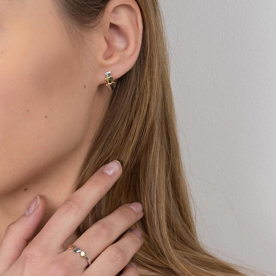 Sterling Silver Three Tone Heart Ring - Mixed Metal Elegance in a Romantic Design | Size M Sterling Silver Three Tone Heart Ring - Mixed Metal Elegance In A Romantic Design | Size M -Mathieu Blan Chard Soldes SR326B SE260A