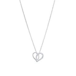 Sterling Silver Cubic Zirconia Heart Pendant Necklace – Romantic Gift Jewellery