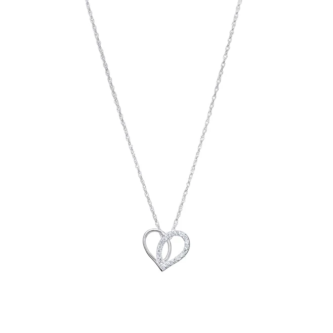 Sterling Silver Cubic Zirconia Heart Pendant Necklace – Romantic Gift Jewellery Sterling Silver Cubic Zirconia Heart Pendant Necklace – Romantic Gift Jewellery -Mathieu Blan Chard Soldes Sterling Silver Cubic Zirconia Heart Pendant Necklace Romantic Gift Jewellery