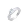 Sterling Silver Cubic Zirconia Interlink Ring – Elegant Jewellery | Size L & M