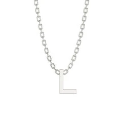 Sterling Silver 'L' Letter Pendant Necklace | Adjustable Initial Jewellery