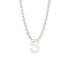 Sterling Silver 'S' Letter Pendant Necklace | Adjustable Chain Personalised Jewellery