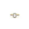 Striking 22ct Gold Ring – Dual Shape Cubic Zirconia: Emerald & Round | Size K½