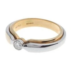 18ct Two Tone Gold Diamond Dress Ring ZY01227