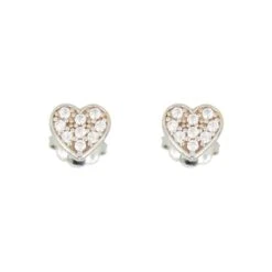 Boucles D'oreilles Coeurs En Or 10K -Mathieu Blan Chard Soldes argent boucles d oreilles coeurs et cz sur or jaune ou blanc 10k 36302799405304