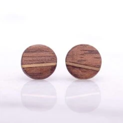 Boucles D'oreilles En Bois Et Argent Sterling Ou Or 14K Personnalisée