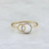 Bague Cercles En Or 10K Et Diamants