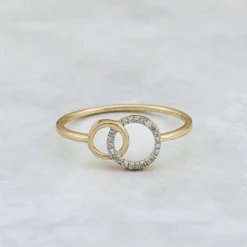 Bague Cercles En Or 10K Et Diamants
