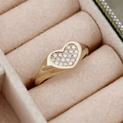 Bague Coeur En Or 14K - 18K Et Diamants