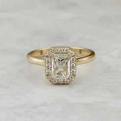 Bague Émeraude En Or Jaune 10K